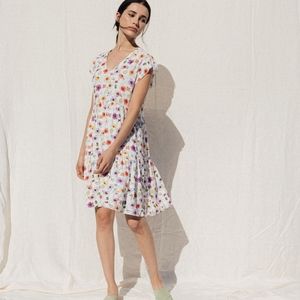 Eva Watercolour Dress - Ecru | Indi & Cold